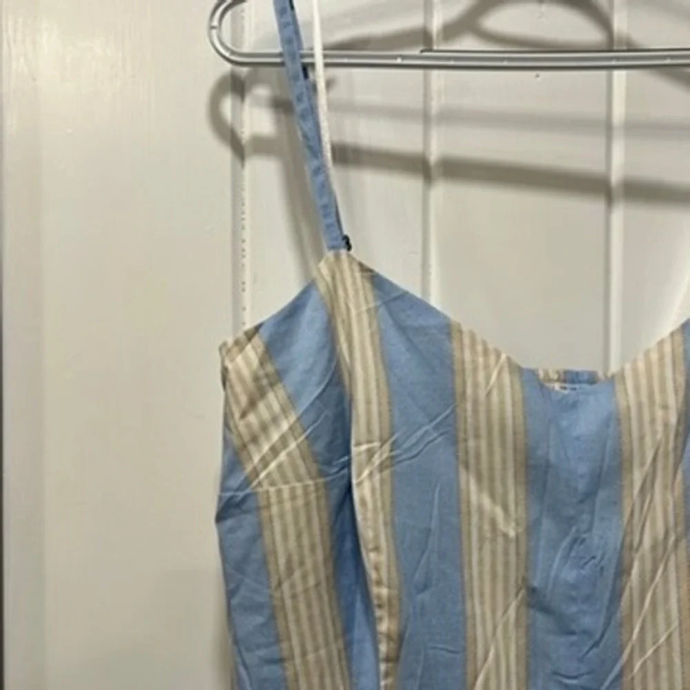 SummerSalt Womens Dress 2XL Organic Cotton Bow Stripe Midi Smock Summer Fair - Picture 2 of 13